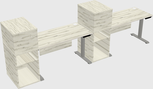 Height-adjustable desk - grade 3 w/cabinet