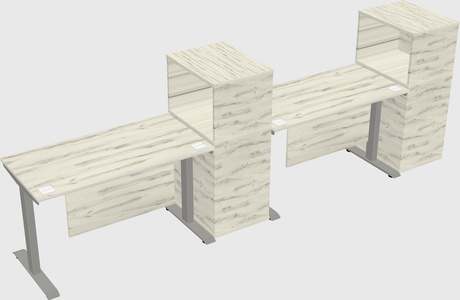 Height-adjustable desk - grade 3 w/cabinet