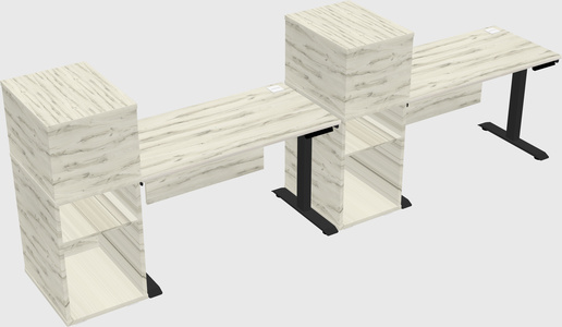 Height-adjustable desk - grade 3 w/cabinet