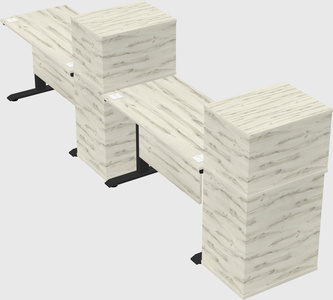 Height-adjustable desk - grade 3 w/cabinet