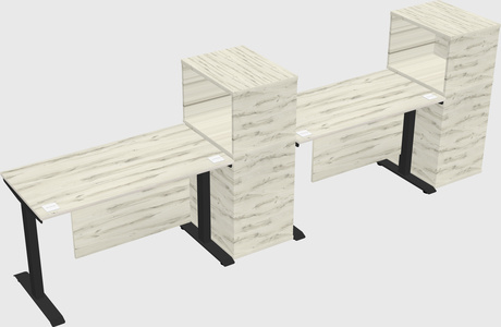 Height-adjustable desk - grade 3 w/cabinet