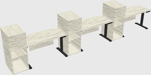 Height-adjustable desk - grade 3 w/cabinet