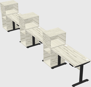 Height-adjustable desk - grade 3 w/cabinet
