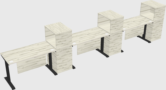 Height-adjustable desk - grade 3 w/cabinet