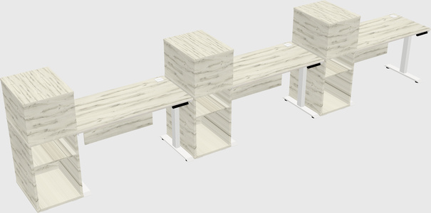 Height-adjustable desk - grade 3 w/cabinet