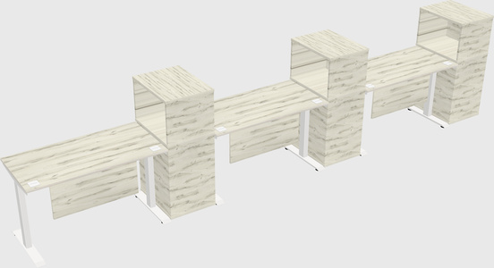 Height-adjustable desk - grade 3 w/cabinet
