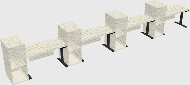 Height-adjustable desk - grade 3 w/cabinet