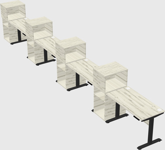 Height-adjustable desk - grade 3 w/cabinet