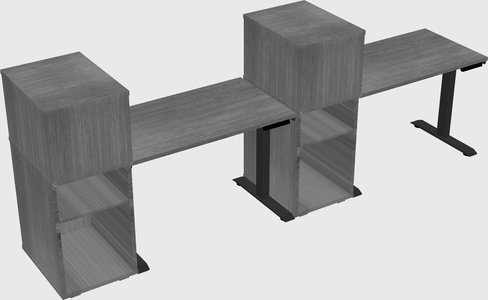 Height-adjustable desk - grade 3 w/cabinet