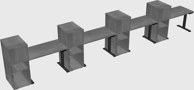 Height-adjustable desk - grade 3 w/cabinet