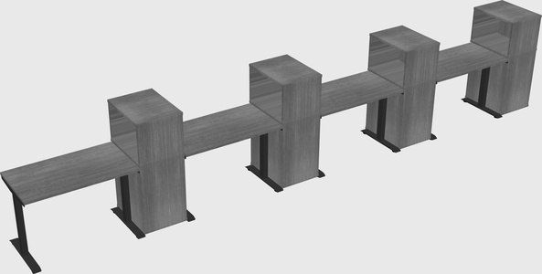 Height-adjustable desk - grade 3 w/cabinet