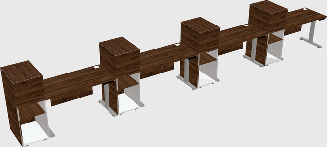 Height-adjustable desk - grade 3 w/cabinet