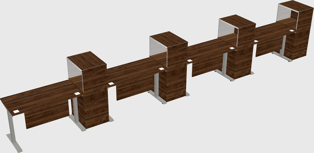 Height-adjustable desk - grade 3 w/cabinet