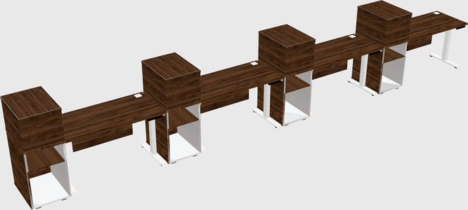 Height-adjustable desk - grade 3 w/cabinet