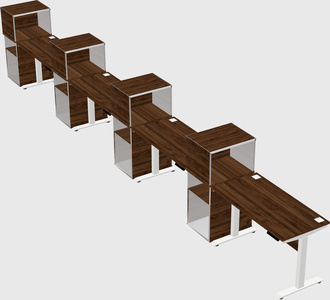 Height-adjustable desk - grade 3 w/cabinet