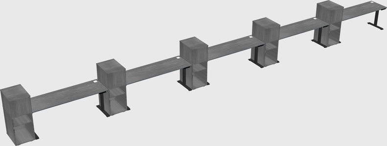 Height-adjustable desk - grade 3 w/cabinet