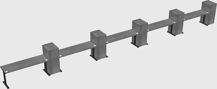 Height-adjustable desk - grade 3 w/cabinet