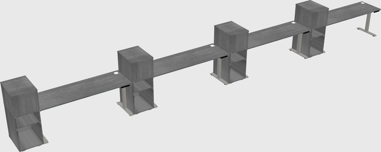 Height-adjustable desk - grade 3 w/cabinet