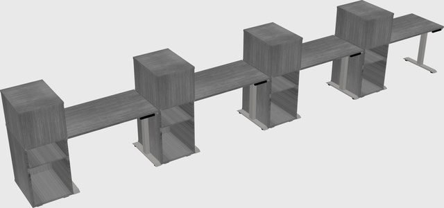 Height-adjustable desk - grade 3 w/cabinet