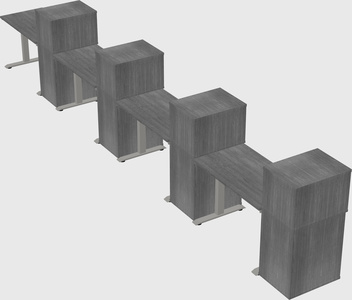 Height-adjustable desk - grade 3 w/cabinet