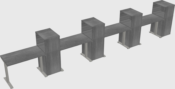 Height-adjustable desk - grade 3 w/cabinet
