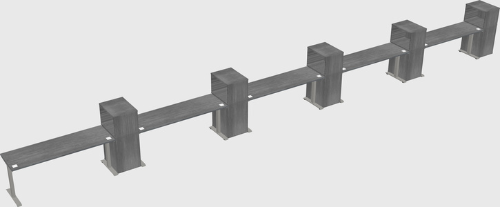 Height-adjustable desk - grade 3 w/cabinet