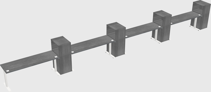 Height-adjustable desk - grade 3 w/cabinet