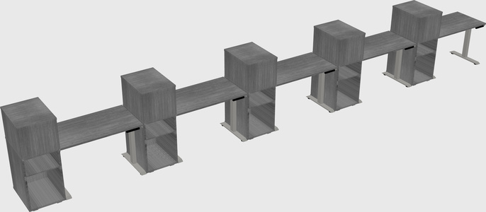 Height-adjustable desk - grade 3 w/cabinet