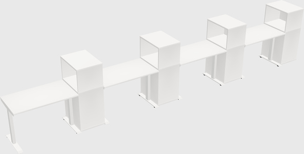 Height-adjustable desk - grade 3 w/cabinet