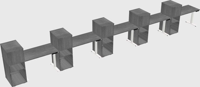 Height-adjustable desk - grade 3 w/cabinet