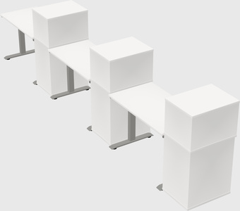 Height-adjustable desk - grade 3 w/cabinet