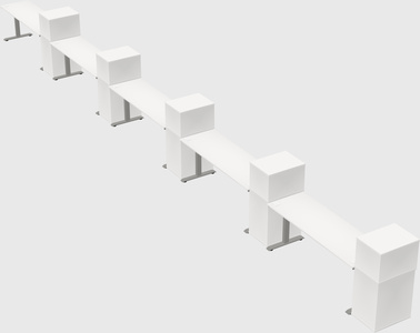 Height-adjustable desk - grade 3 w/cabinet