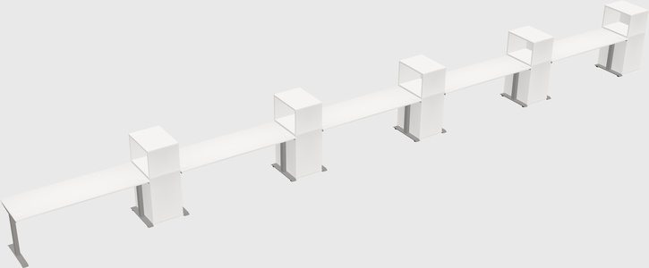 Height-adjustable desk - grade 3 w/cabinet