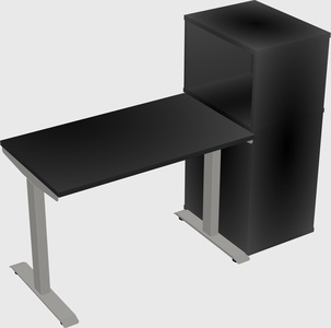 Height-adjustable desk - grade 3 w/cabinet