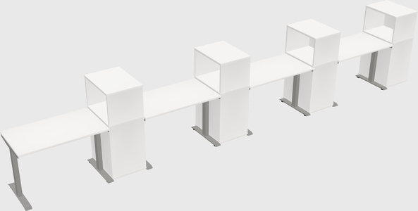 Height-adjustable desk - grade 3 w/cabinet
