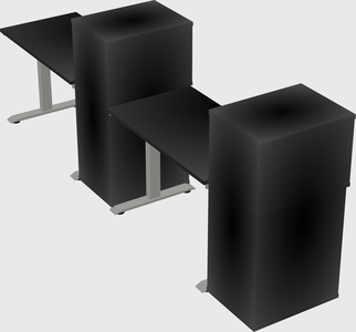 Height-adjustable desk - grade 3 w/cabinet