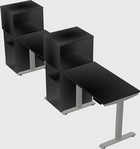 Height-adjustable desk - grade 3 w/cabinet