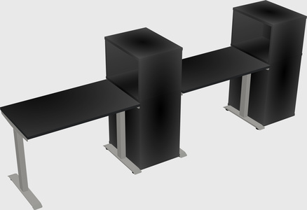 Height-adjustable desk - grade 3 w/cabinet