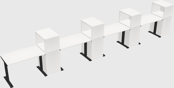 Height-adjustable desk - grade 3 w/cabinet