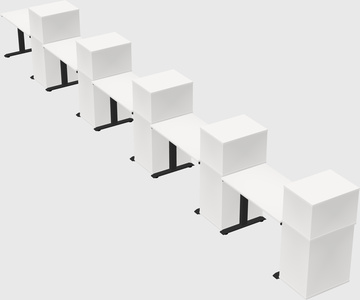 Height-adjustable desk - grade 3 w/cabinet