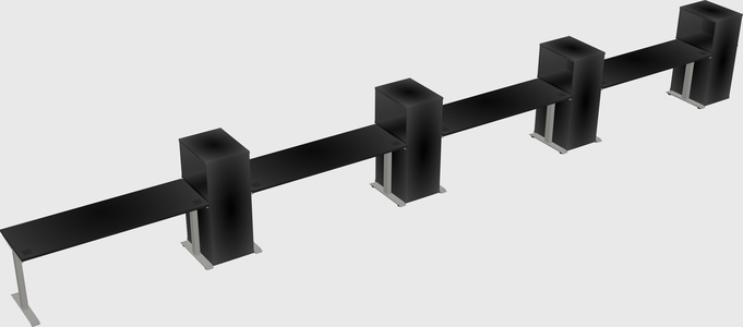 Height-adjustable desk - grade 3 w/cabinet