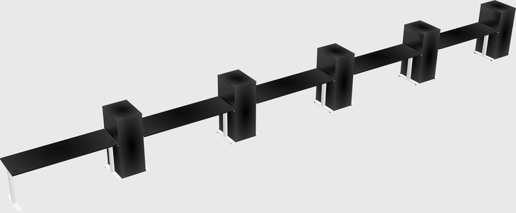 Height-adjustable desk - grade 3 w/cabinet