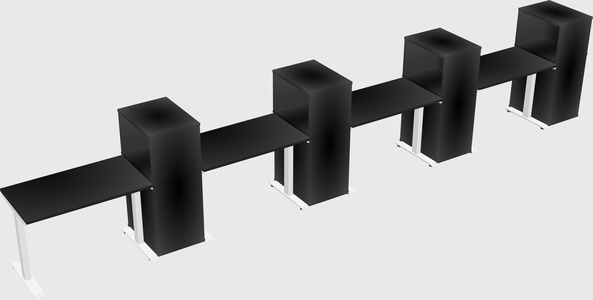 Height-adjustable desk - grade 3 w/cabinet