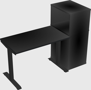 Height-adjustable desk - grade 3 w/cabinet