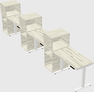 Height-adjustable desk - grade 3 w/cabinet