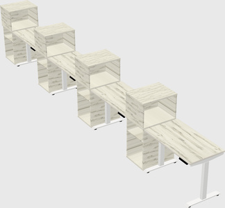 Height-adjustable desk - grade 3 w/cabinet