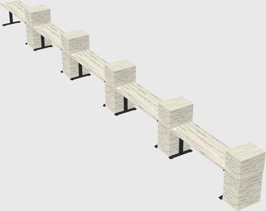 Height-adjustable desk - grade 3 w/cabinet