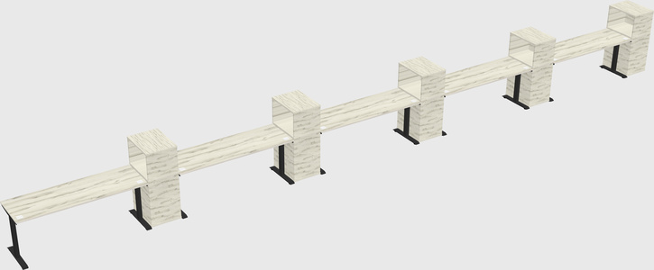 Height-adjustable desk - grade 3 w/cabinet