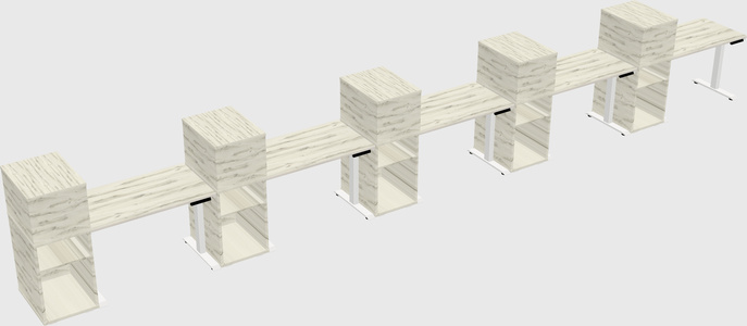 Height-adjustable Desk - Grade 3 W/cabinet