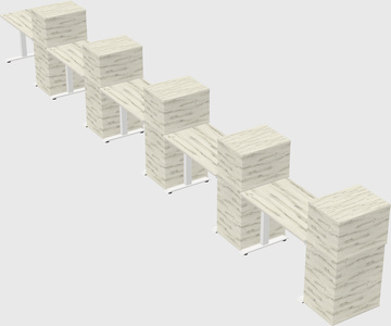 Height-adjustable desk - grade 3 w/cabinet